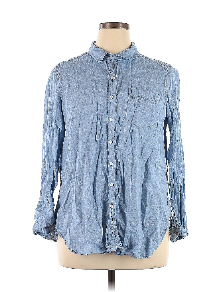 leaf Linen button down shirt... xL