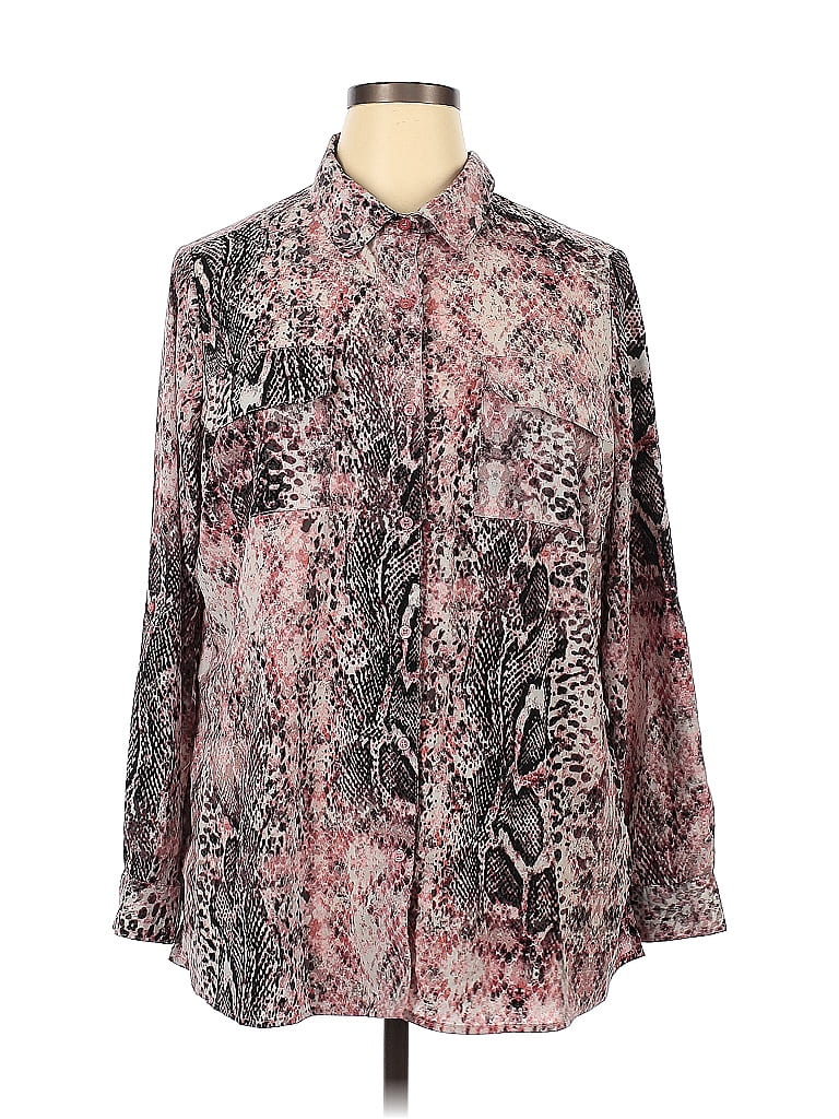 Chemise Femme Jaclyn Smith 1X Verte – Manches Longues Basique Grande Taille