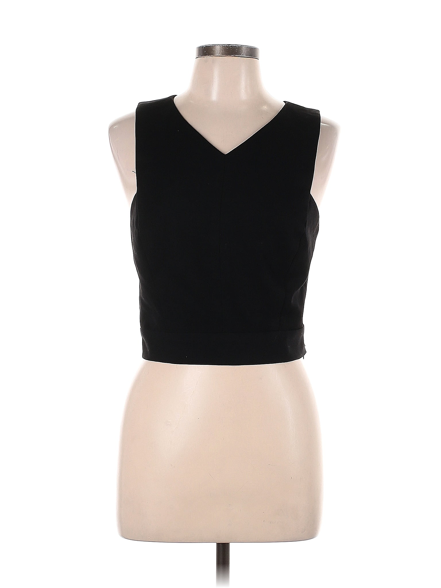 ABS Allen Schwartz Solid Black Sleeveless Blouse Size L 79 off ThredUp
