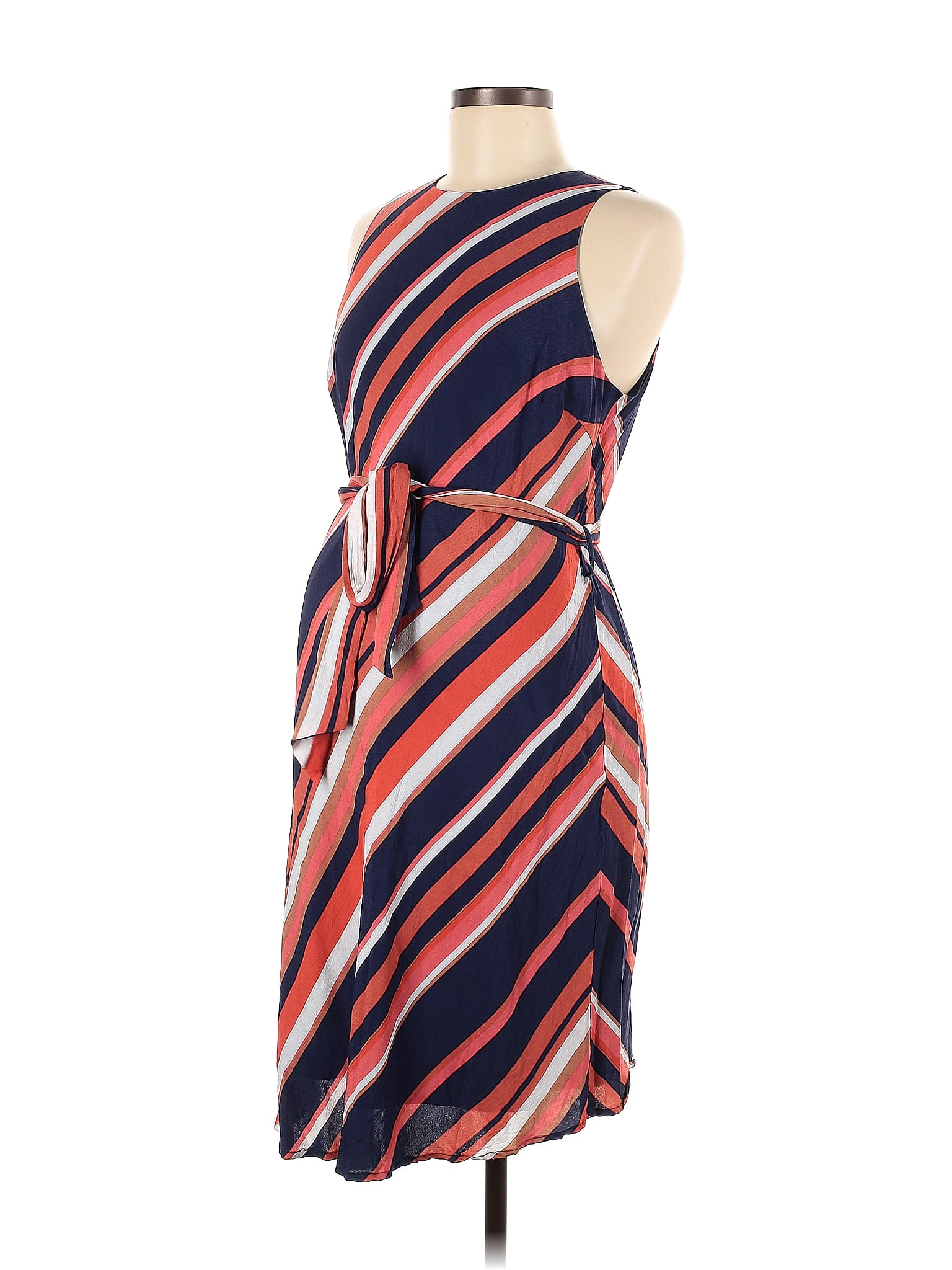 A Pea in the Pod 100% Rayon Stripes Multi Color Orange Casual Dress Size M  (Maternity) - 68% off