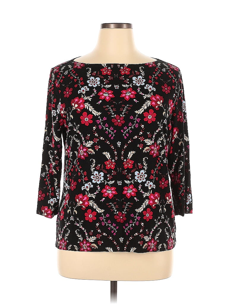 Ann Taylor Factory Floral Black Long Sleeve T-Shirt Size XL - 31% off ...