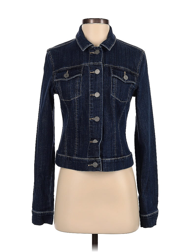 Paige Solid Blue Denim Jacket Size S - 79% Off | ThredUP