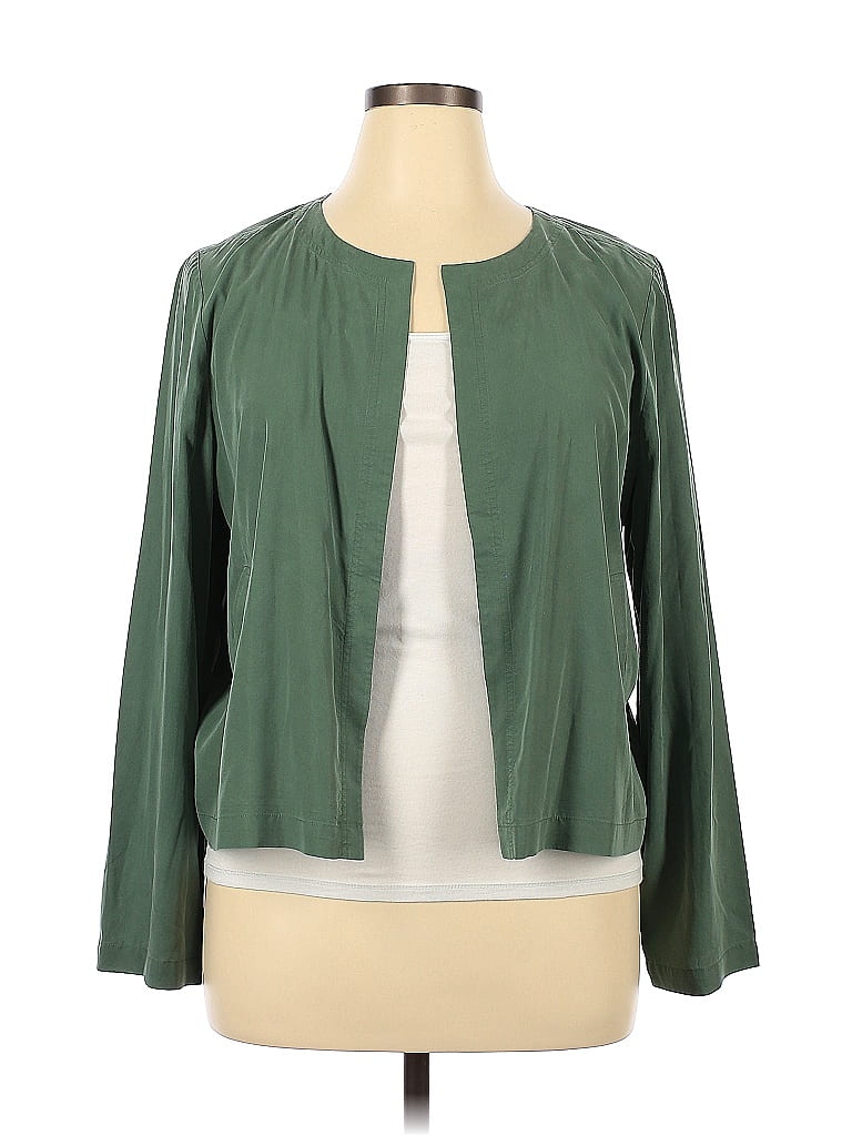 Sweatshirt Hoodie By Eileen Fisher In Green, Size: Xl