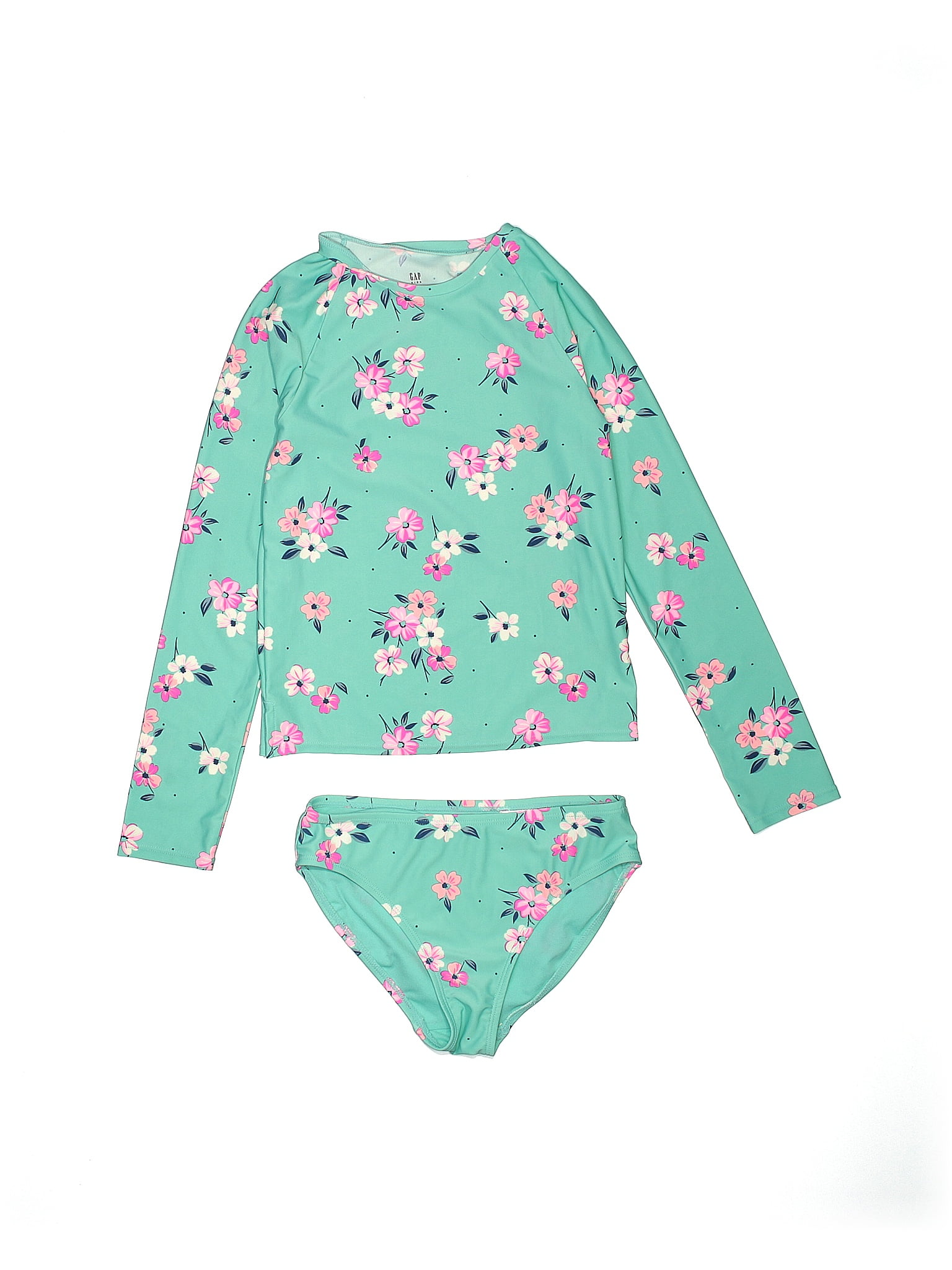 Gap Kids Floral Blue Green Two Piece Swimsuit Size M (Kids) - 53% off ...