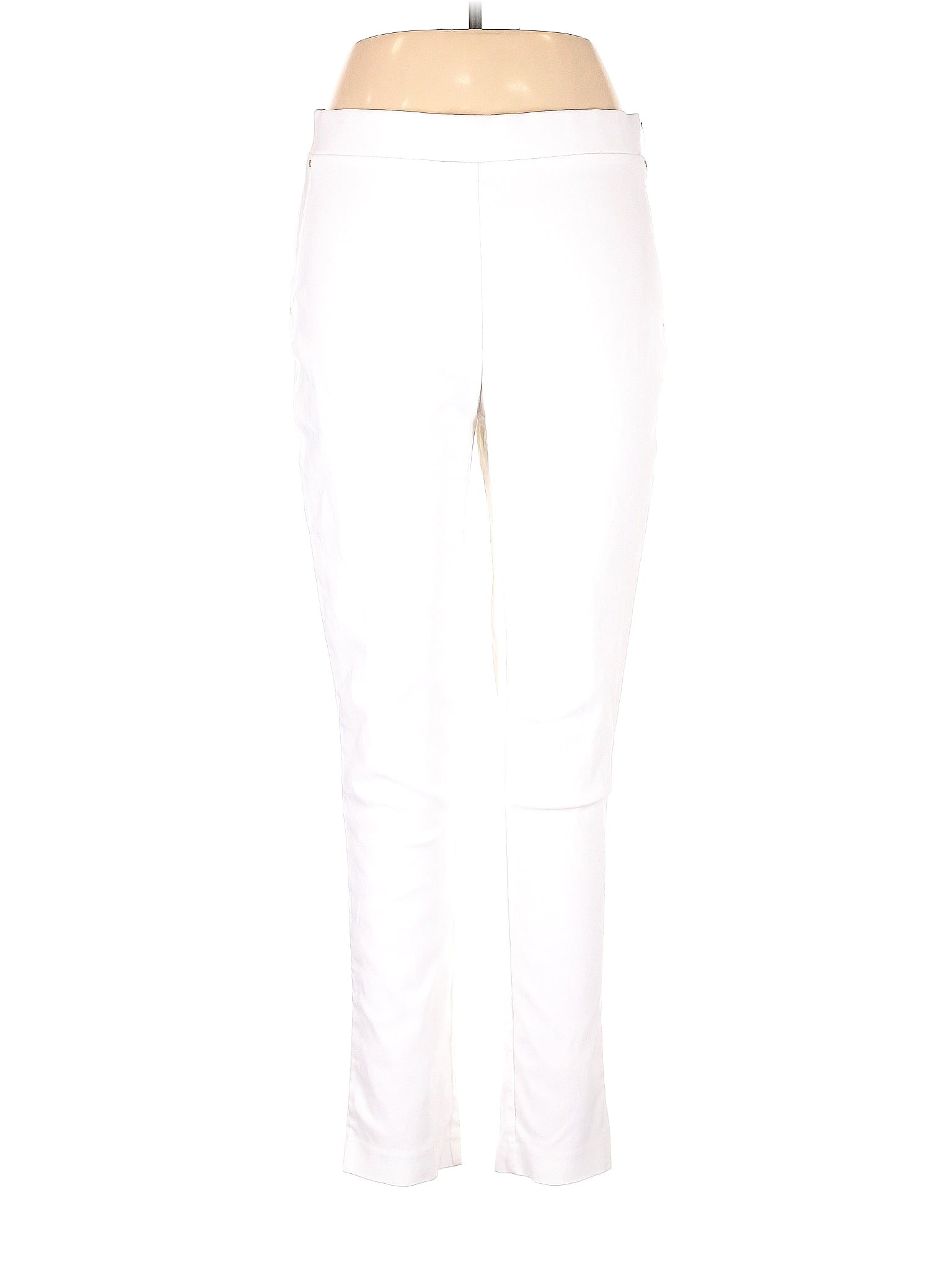 Jones New York Solid White Casual Pants Size L - 82% off | thredUP