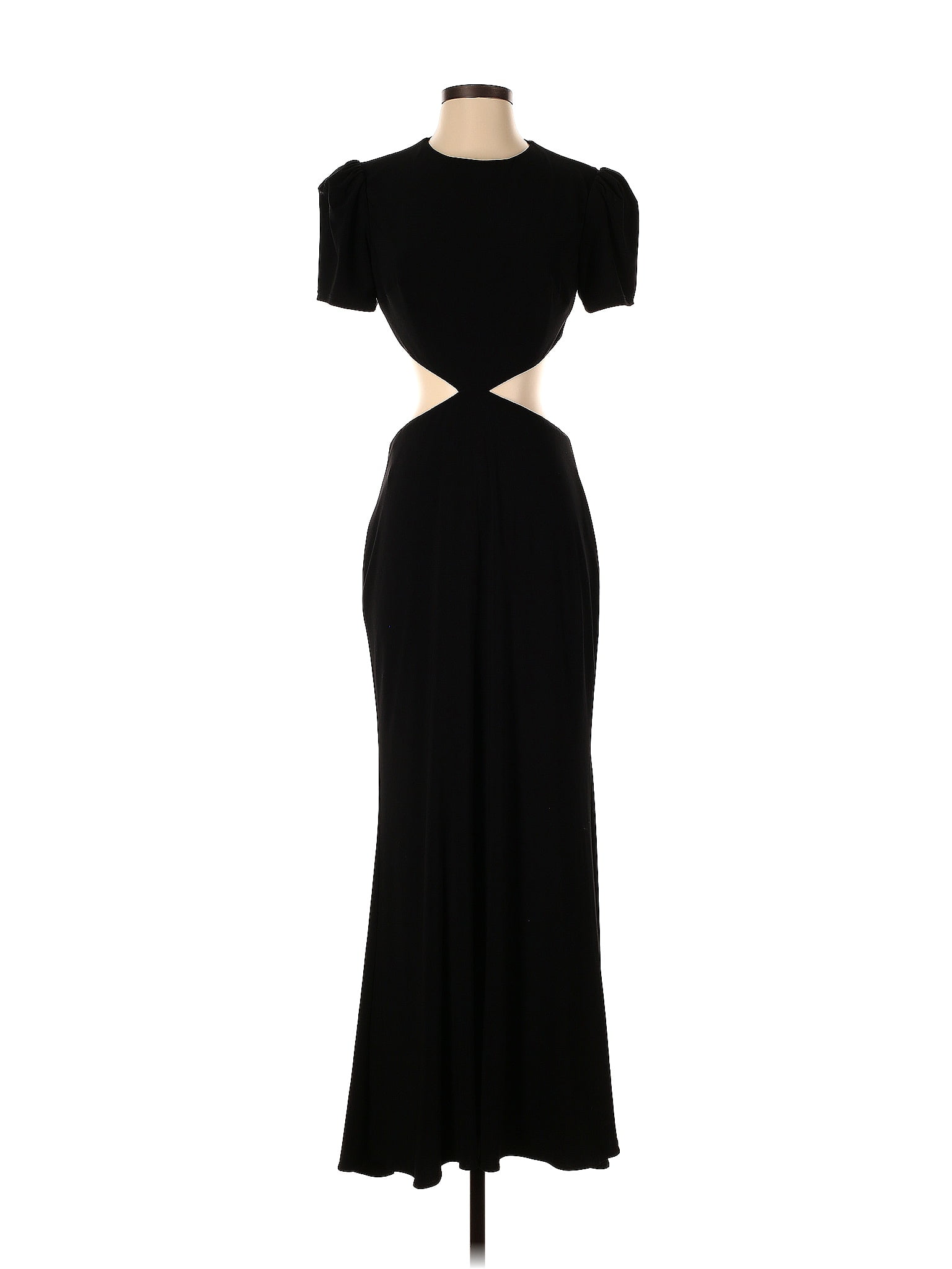 IEENA for Mac Duggal 100 Polyester Solid Black Long Sleeve Cutout Gown