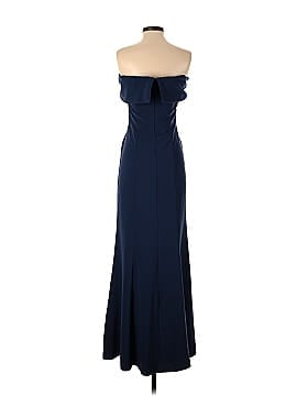 Laundry by Shelli Segal Navy Off Shoulder Gown (view 2)