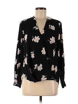 Slate & Willow Floral Faux Wrap Blouse (view 1)