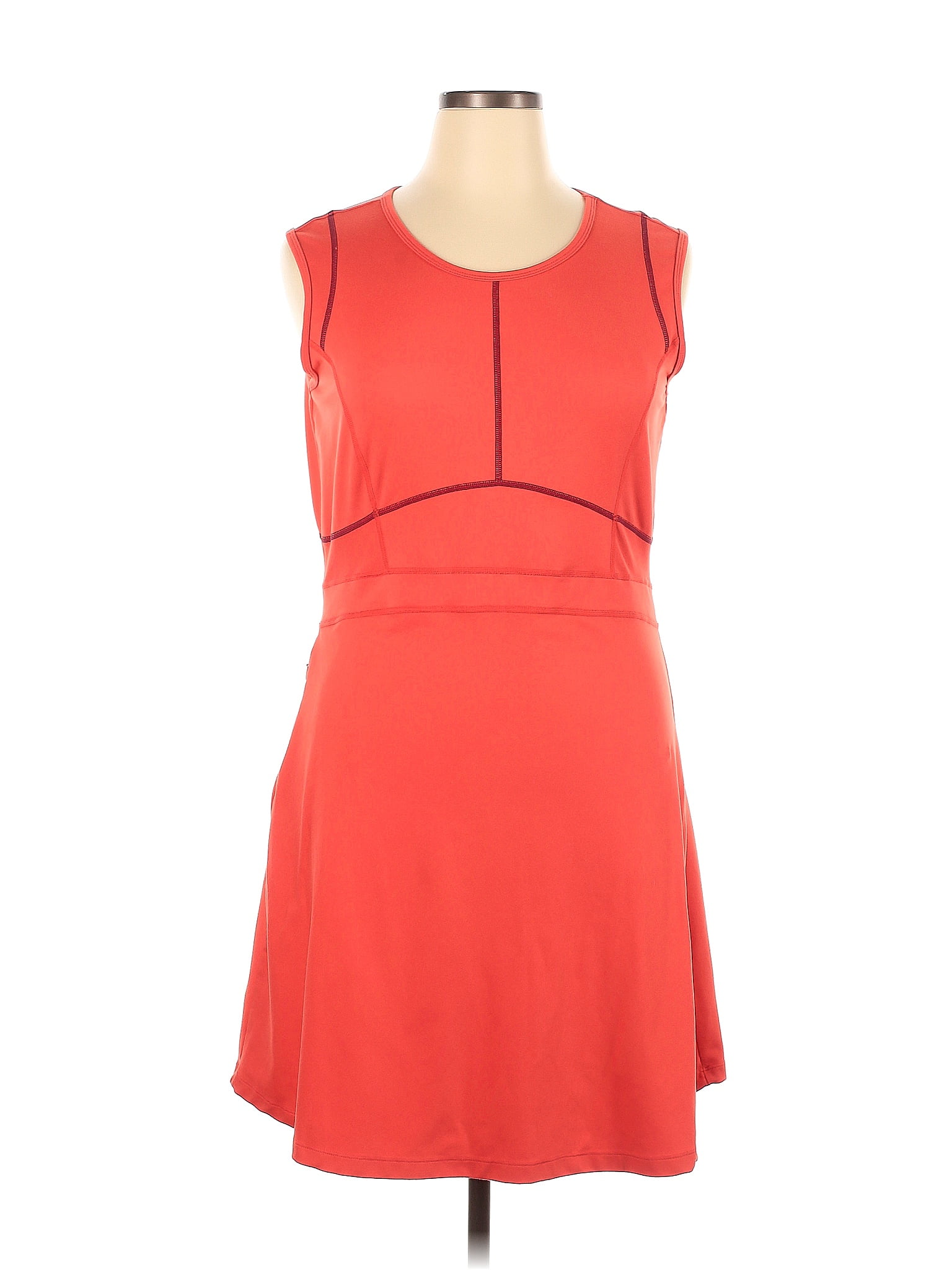 Title Nine Women's Dress with Built in Bra. Pink Orange Spaghetti Strap.  Size S