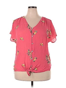 Fig and Flower Short Sleeve Blouse (view 1)