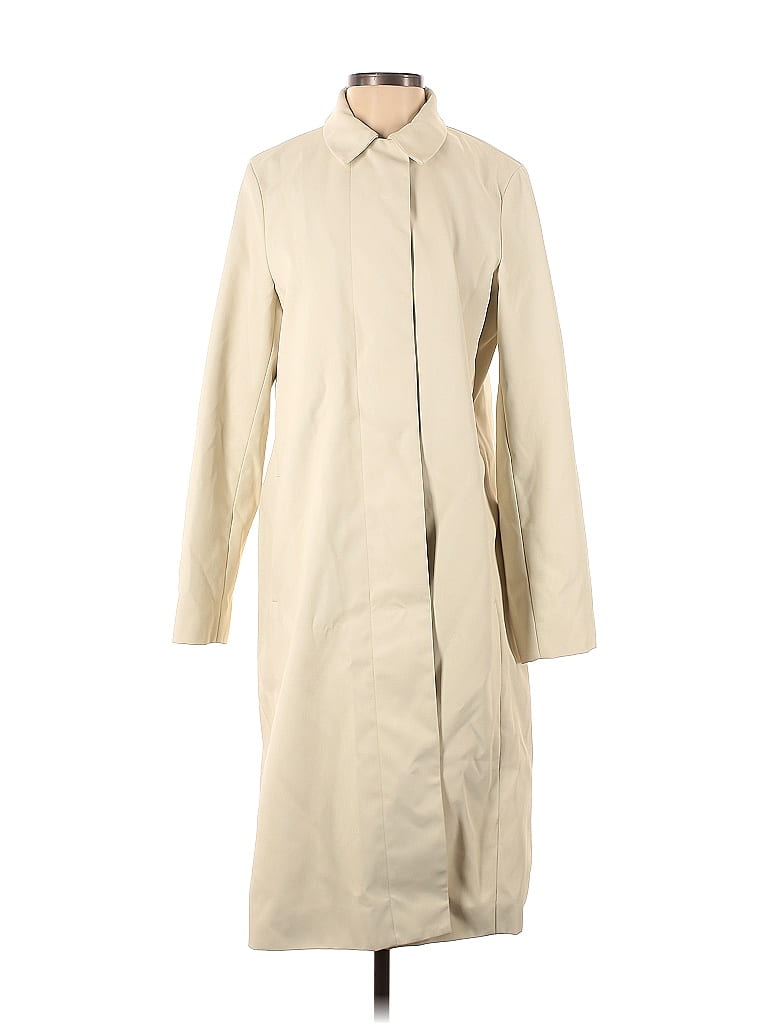 Theory 100% Nylon Solid Tan Ivory Coat Size S - 80% off | thredUP