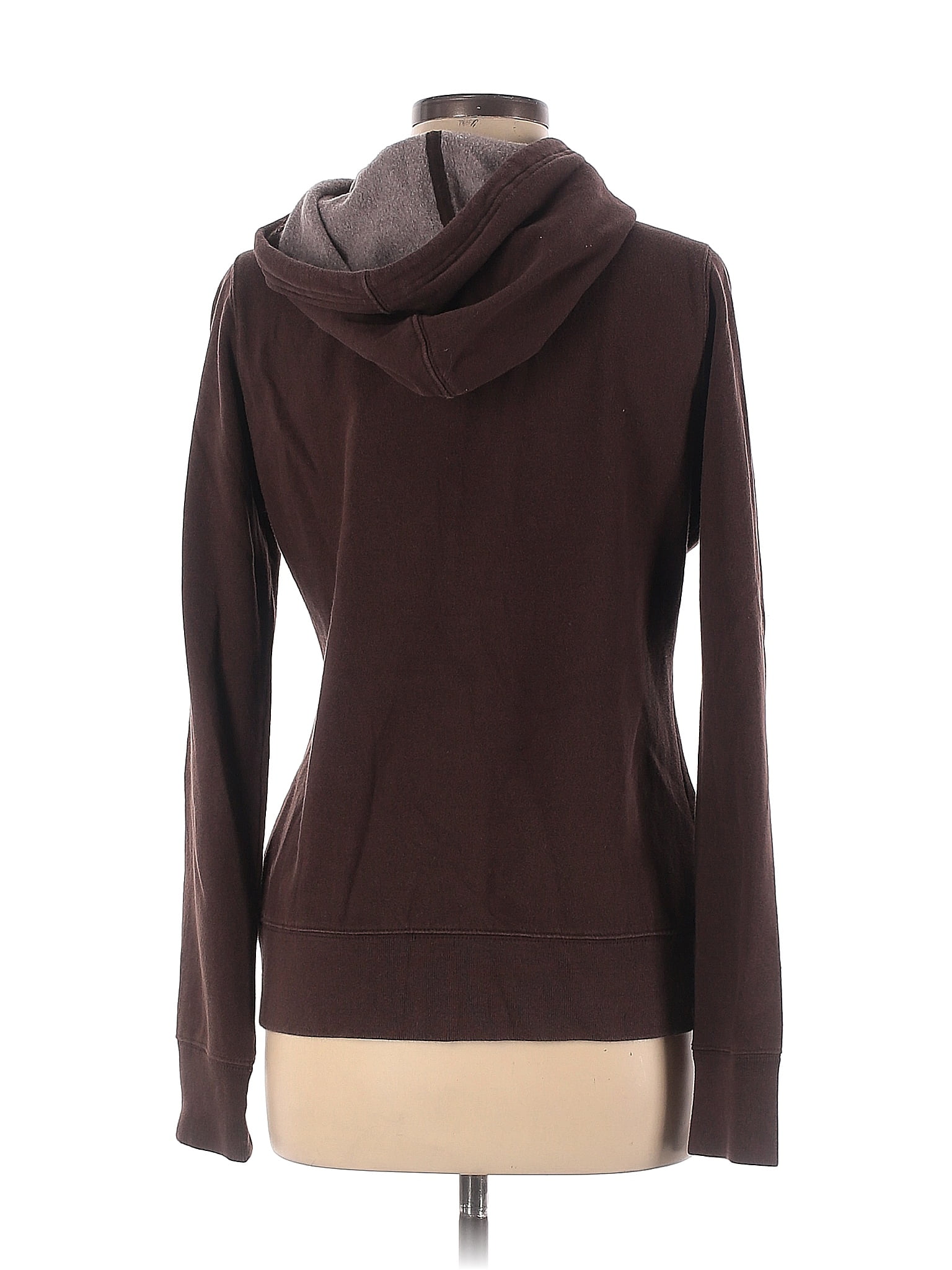 Lucky Brand Zip Up Hoodie: Brown Solid Tops - Size Medium