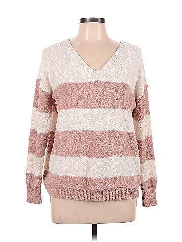 Knox Rose Color Block Stripes Pink Pullover Sweater Size M - 32