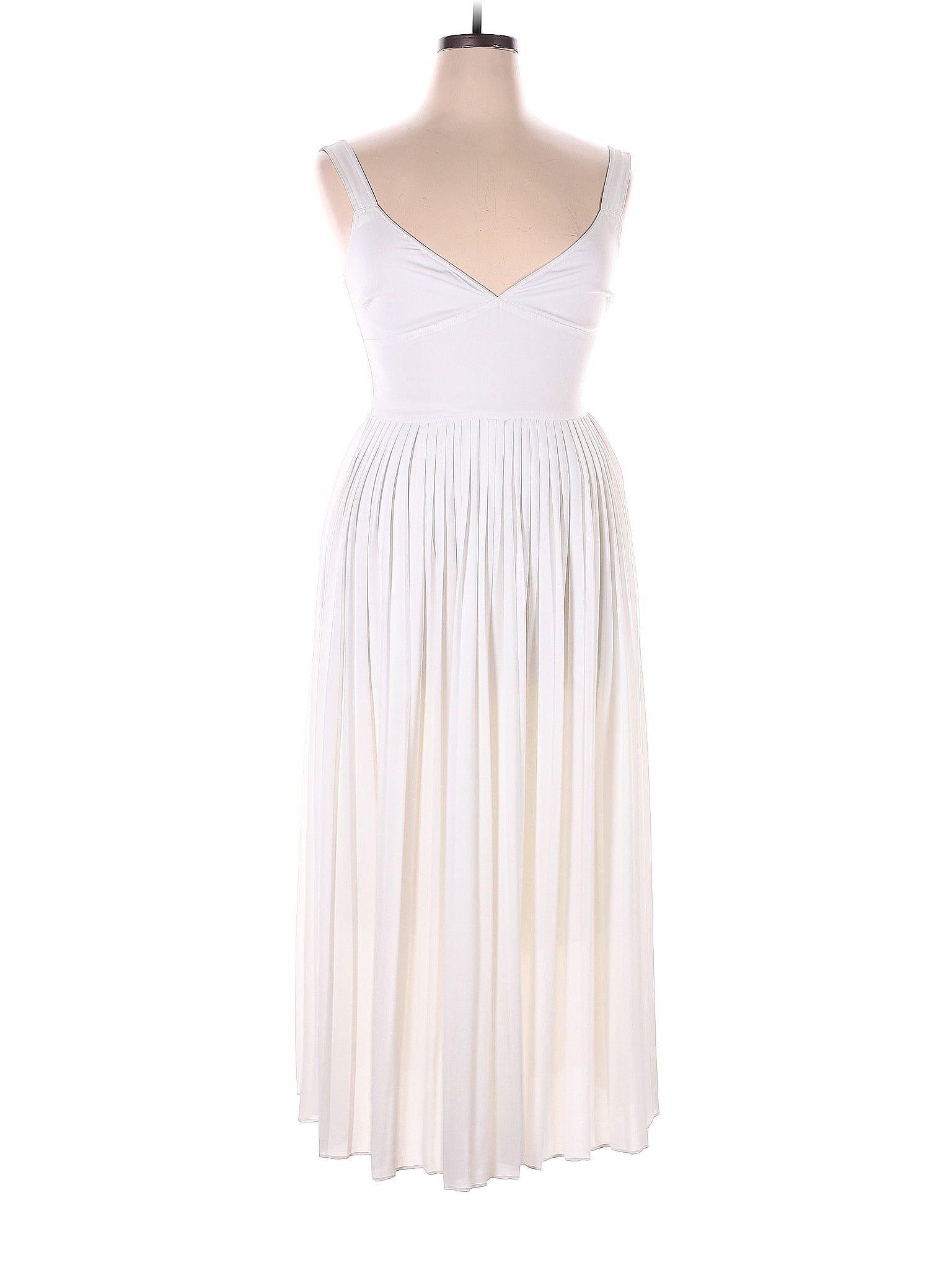 Vince. 100% Polyester Solid White Ivory White Pleated Jumpsuit Size 10 ...