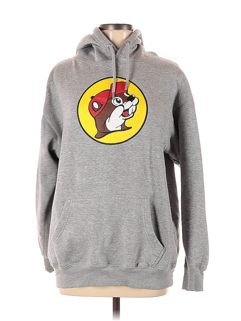 Buc-ees Graphic Marled Gray Pullover Hoodie Size M - 50% off | thredUP