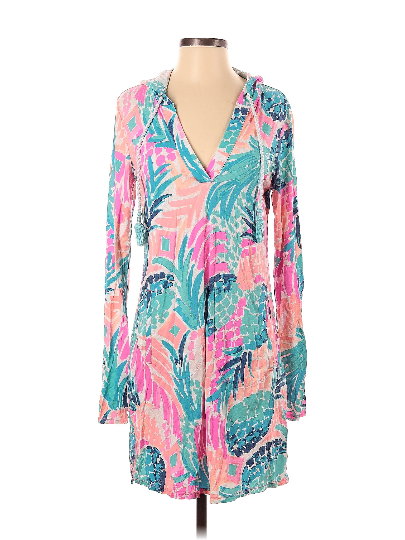 Lilly Pulitzer Tropical Multi Color Pink Casual Dress Size S 67 Off