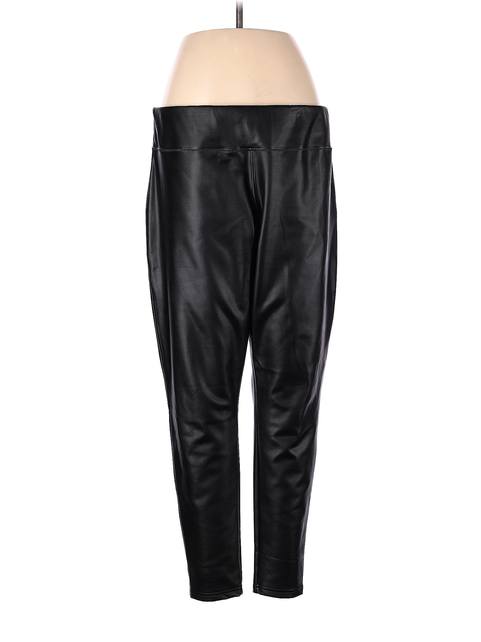 Nordstrom Rack Solid Black Faux Leather Pants Size XL 58 off ThredUp