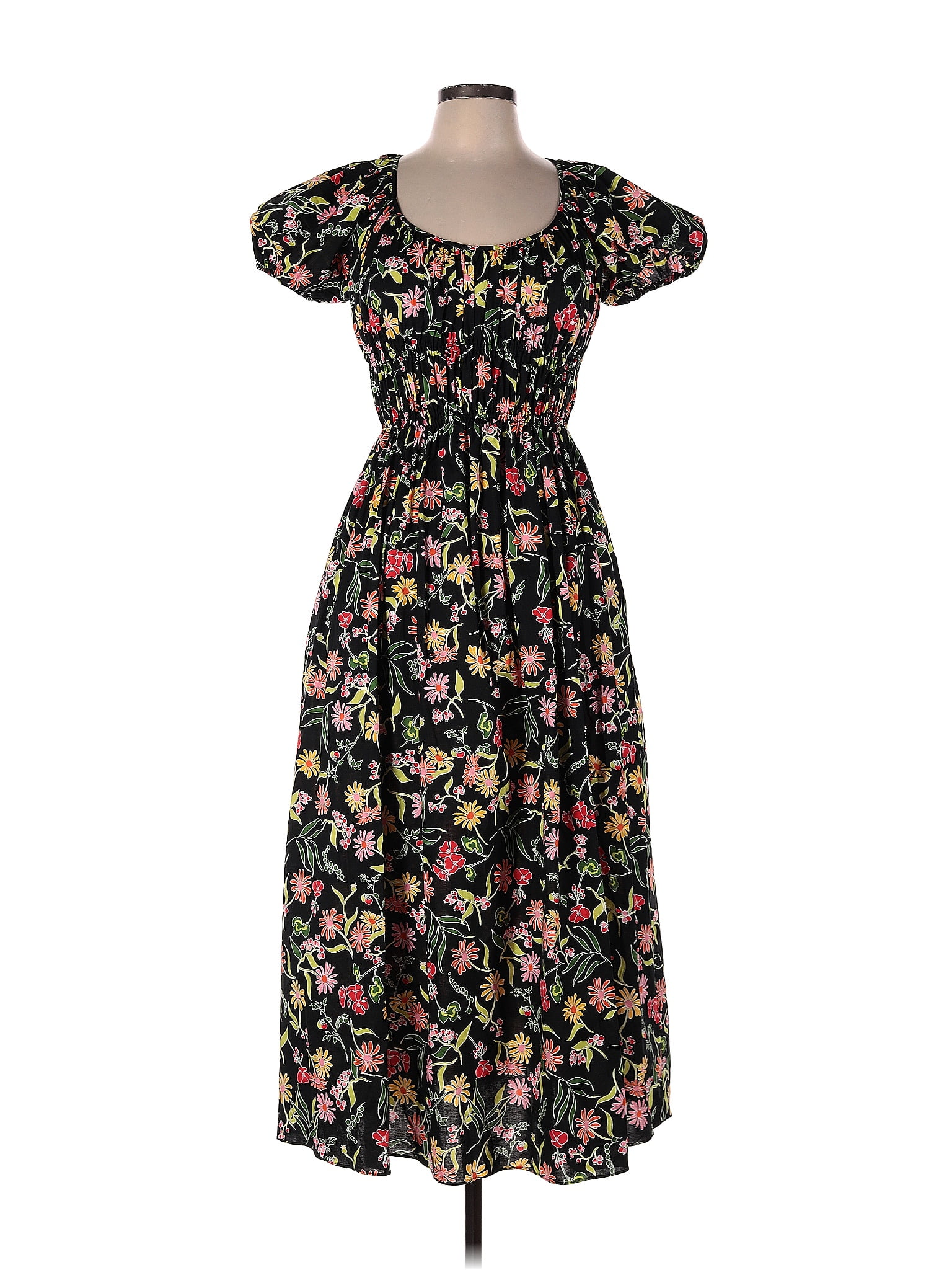 Kate Spade New York Floral Multi Color Black Casual Dress Size L - 68% ...