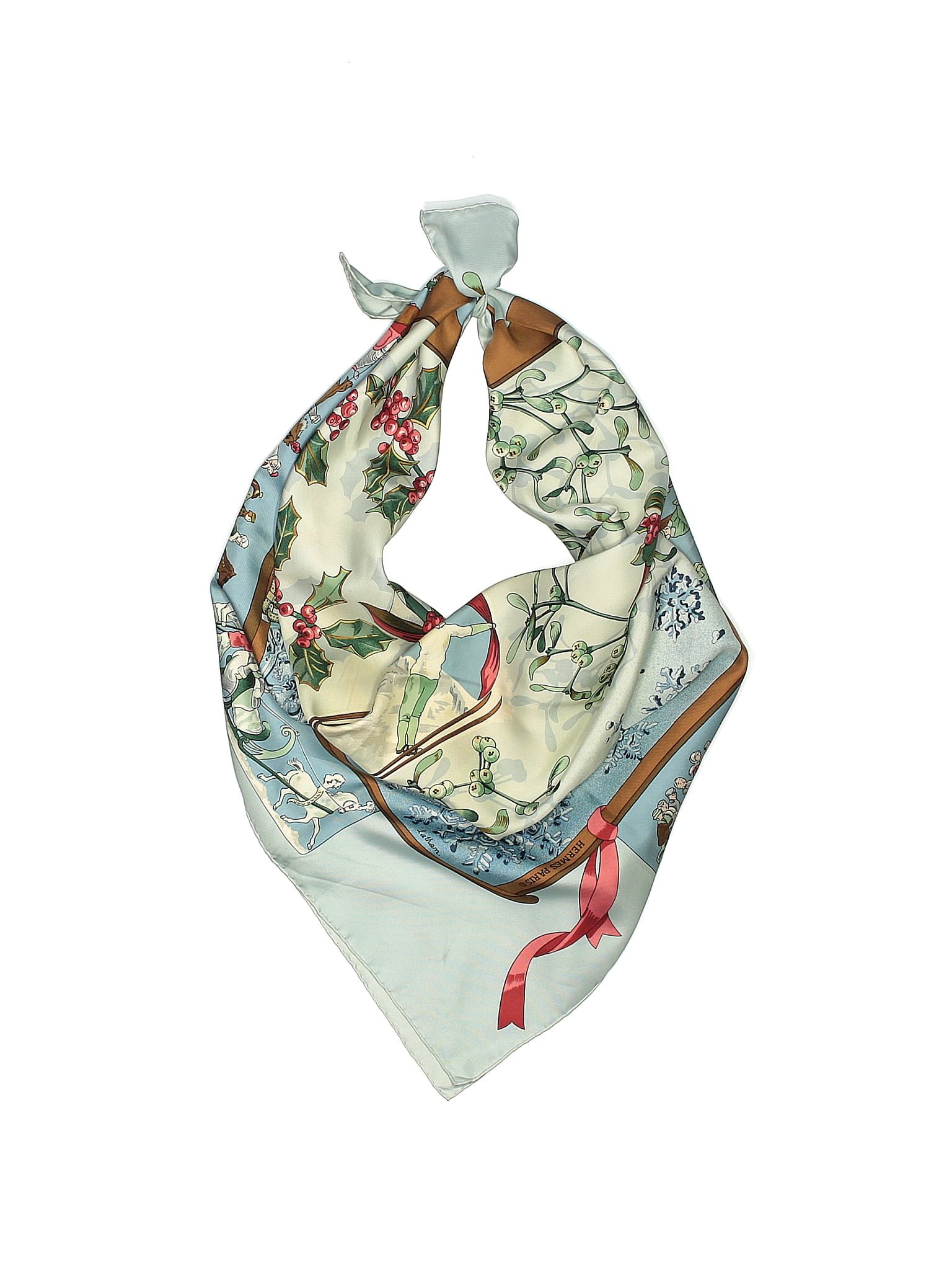 Hermès 100% Silk Floral Multi Color Ivory Neige d'Antan Silk Scarf 90cm ...