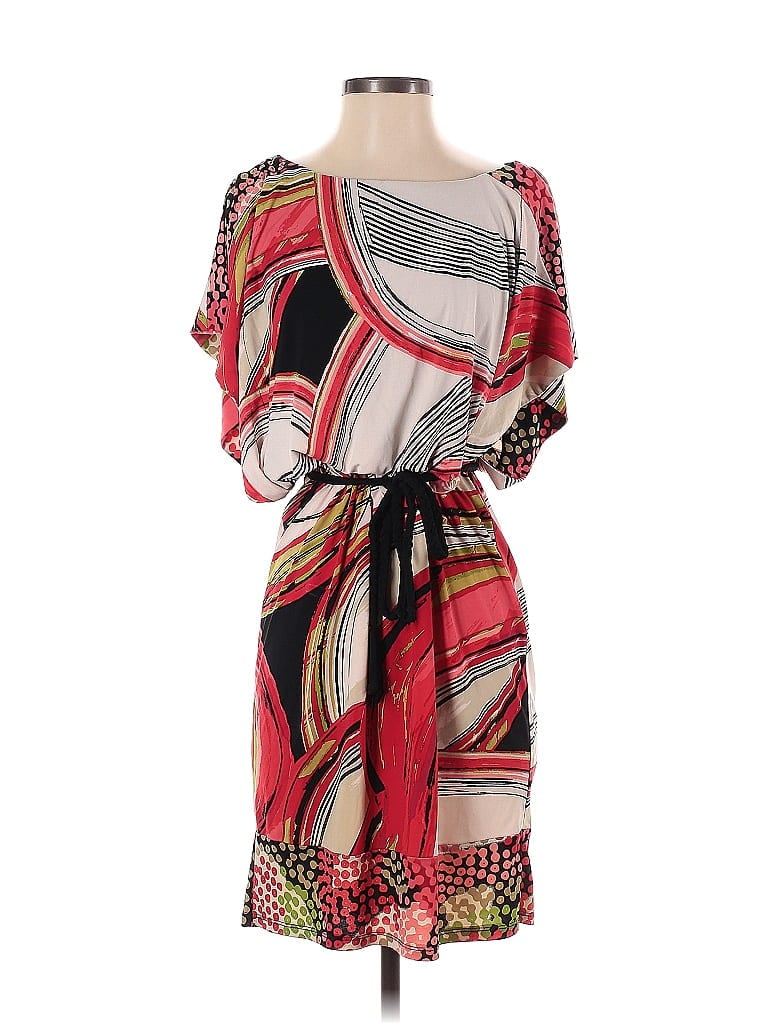 Signature by Sangria Baroque Print Graphic Aztec Or Tribal Print Red Casual Dress Size S - photo 1