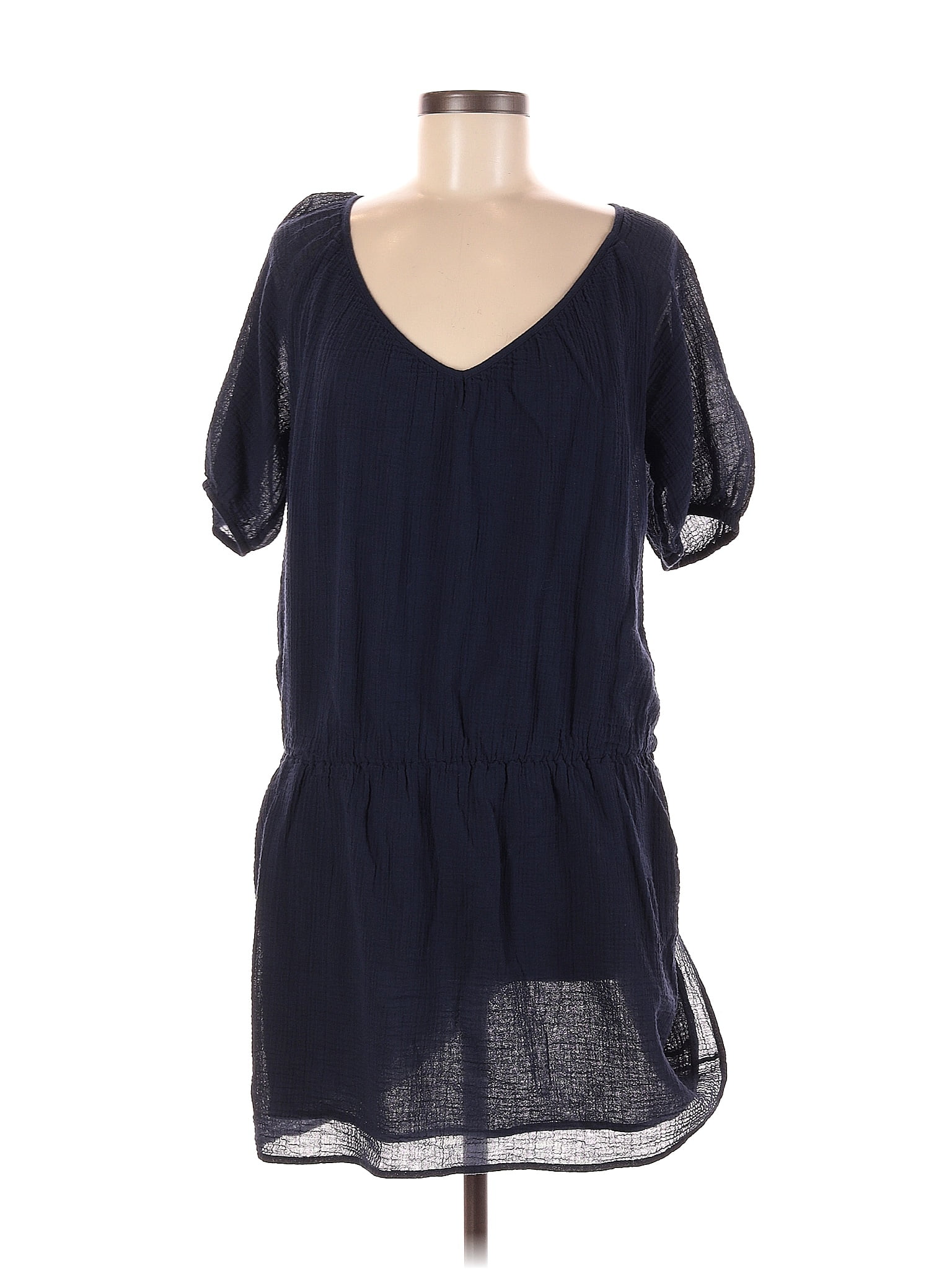 J.Crew 100 Cotton Solid Navy Blue Casual Dress Size M 87 off ThredUp