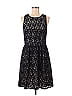 Karen Kane Jacquard Marled Damask Grid Tweed Brocade Black Casual Dress Size M - photo 1