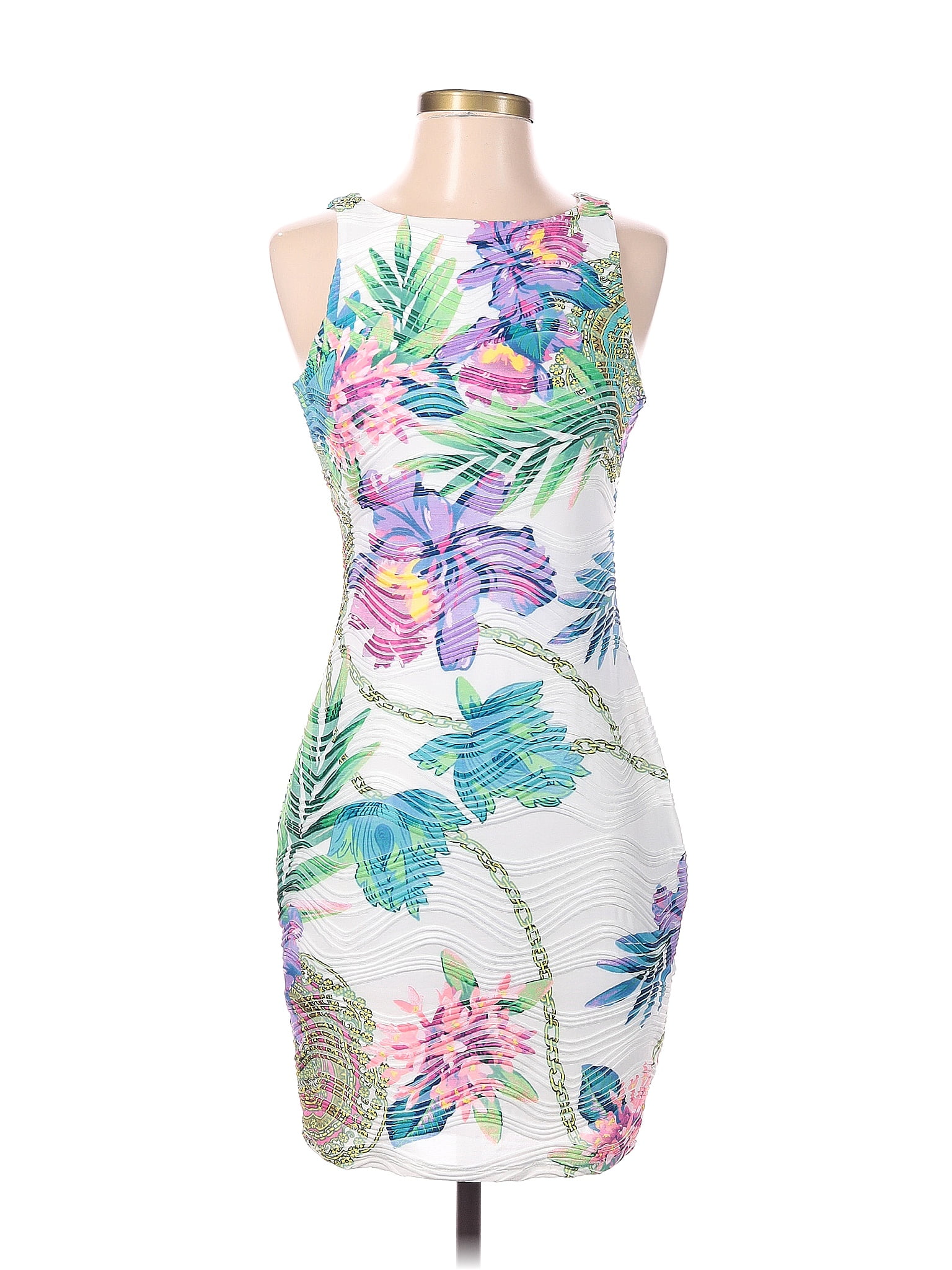 Jennifer Lopez Floral White Cocktail Dress Size XS (Petite) 43 off