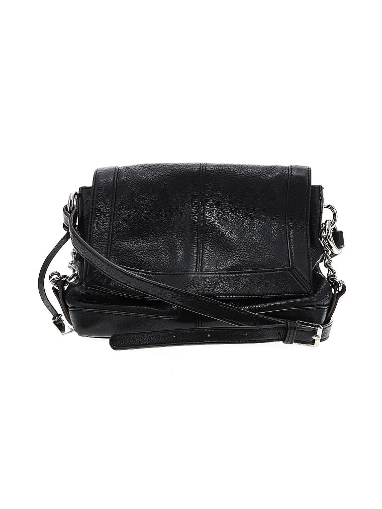 B Makowsky 100% Leather Solid Black Leather Crossbody Bag One Size - 71 ...