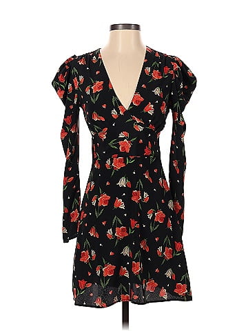 Topshop red floral outlet wrap dress