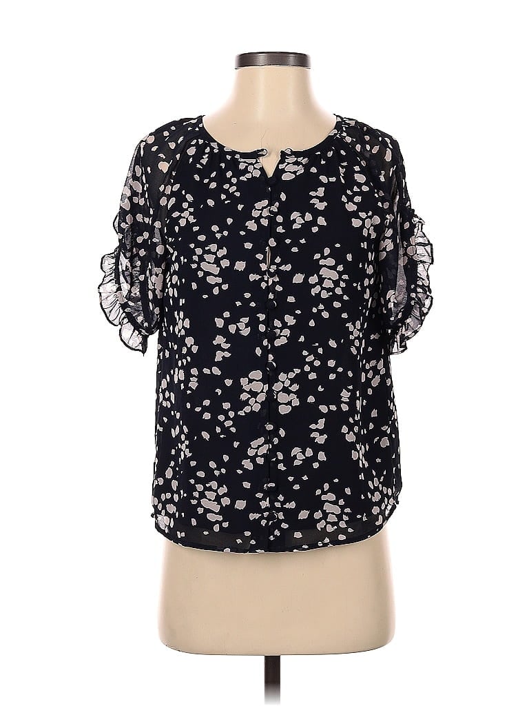Pre-owned Madewell Short Sleeve Blouse In Black