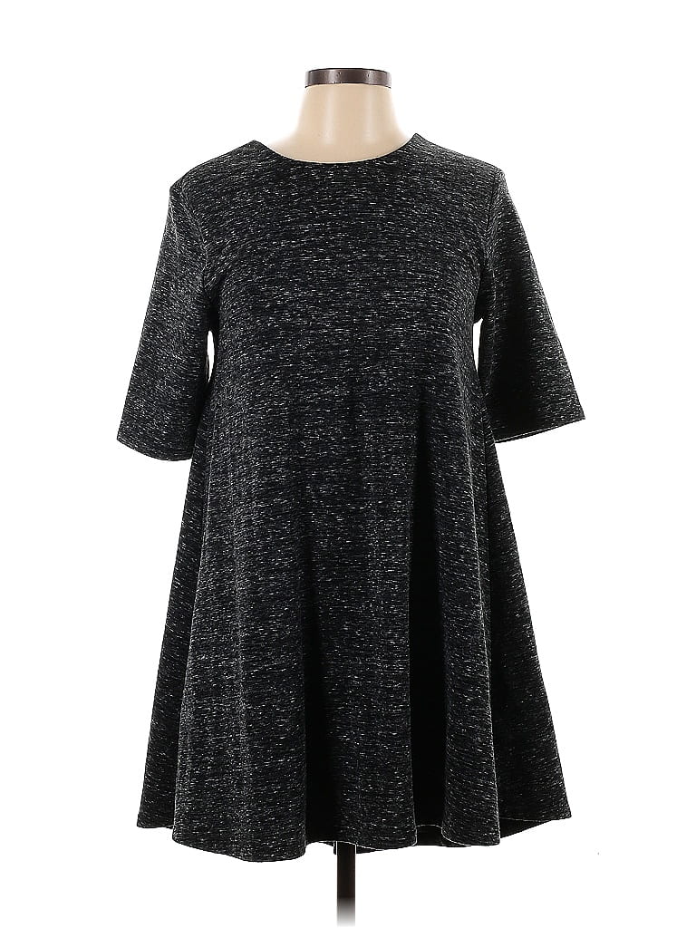 Adrienne Vittadini Marled Solid Tweed Gray Casual Dress Size M - photo 1