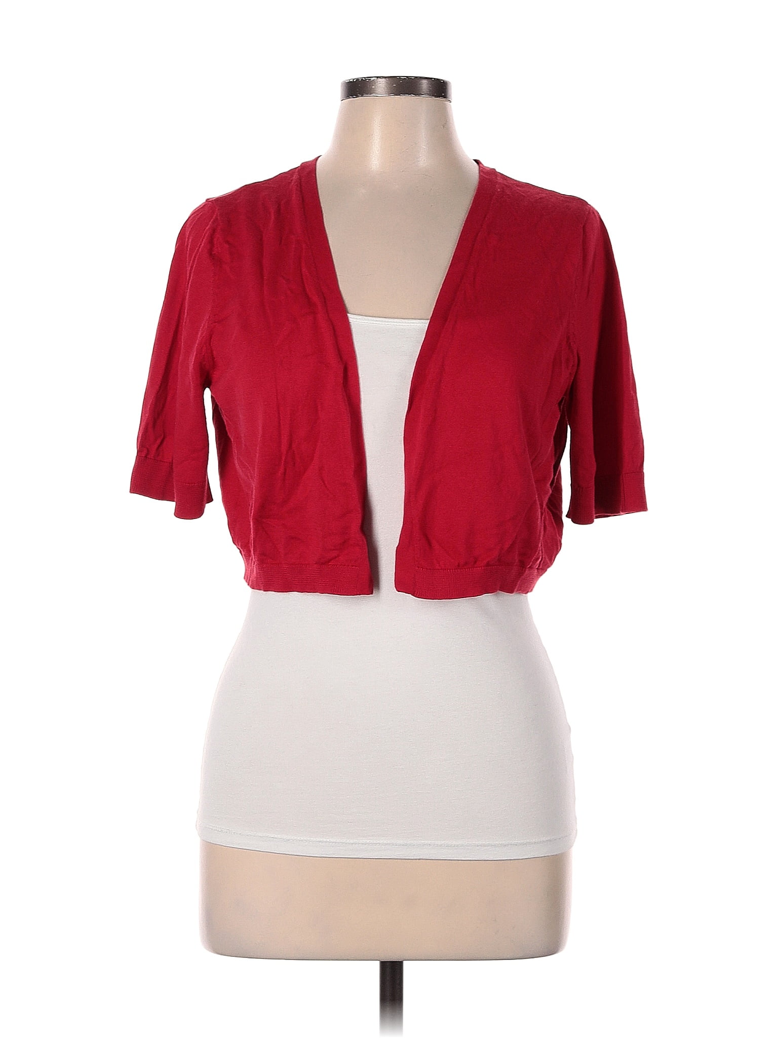 Talbots Color Block Solid Red Shrug Size L 74 Off Thredup