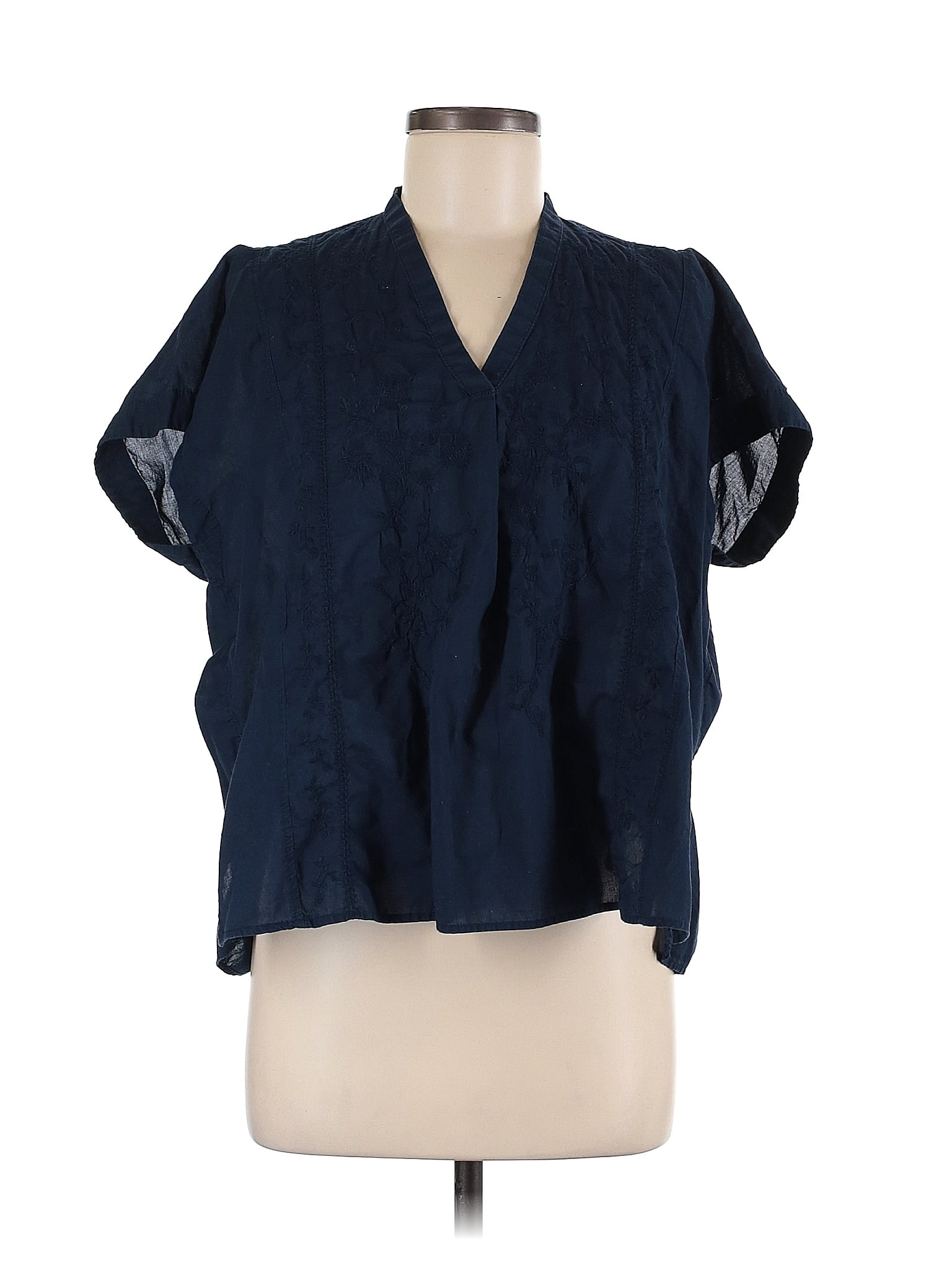 Uniqlo Blue Short Sleeve Blouse Size M 57 Off Thredup