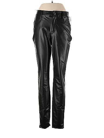 Maurices 100 Polyurethane Solid Black Faux Leather Pants Size 12