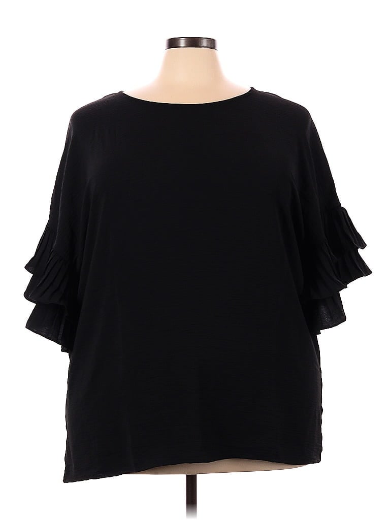 Oddi 100 Polyester Black Short Sleeve Blouse Size 3x Plus 62 Off