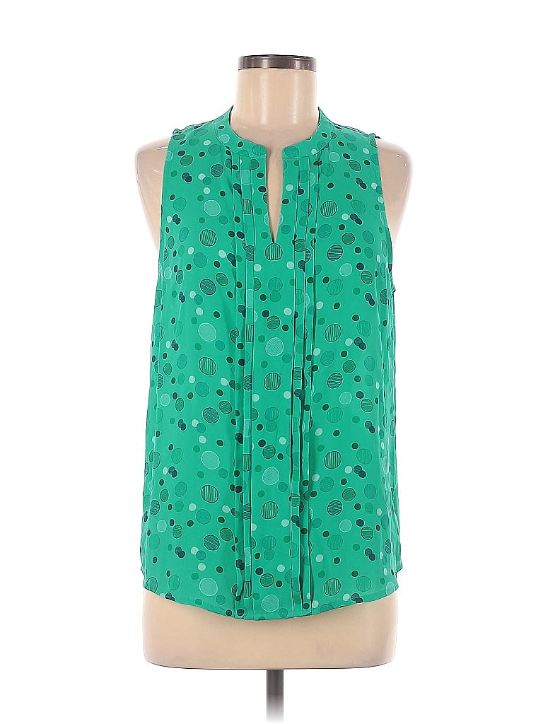 41hawthorn 100 Polyester Polka Dots Green Sleeveless Blouse Size M