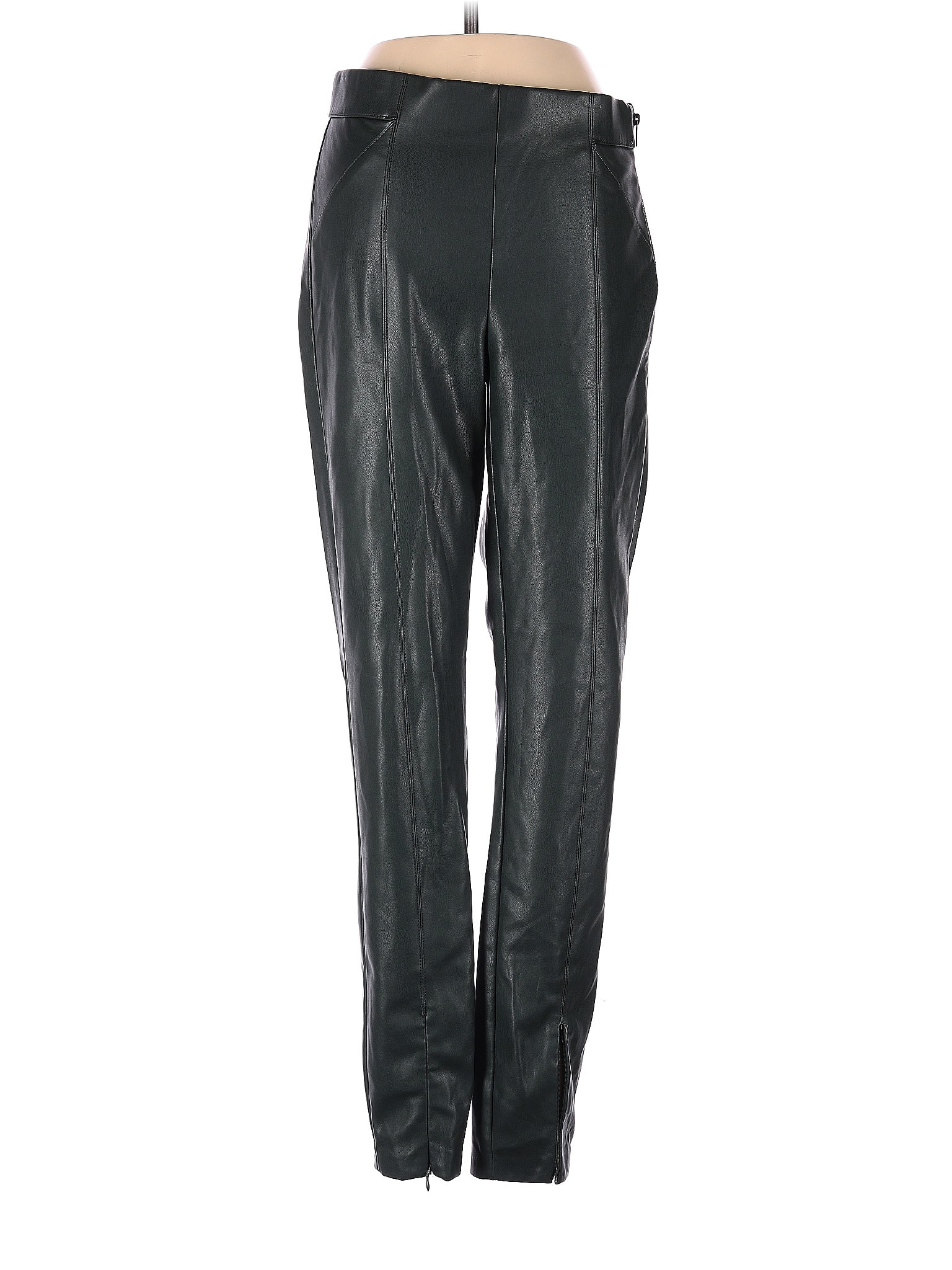 Zara 100% Polyurethane Solid Black Faux Leather Pants Size XS - 49% off