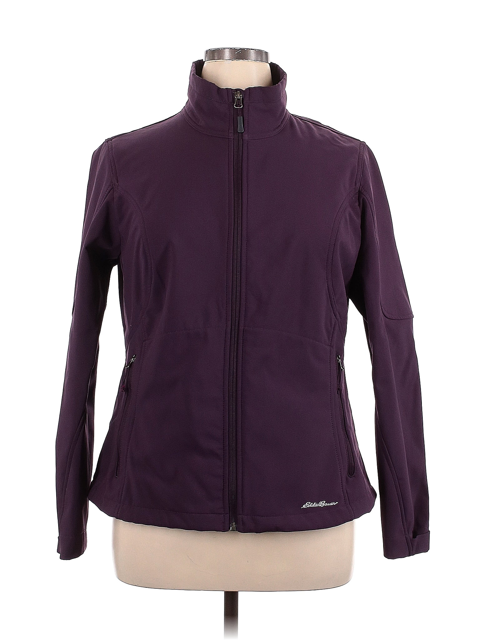 Eddie Bauer 100 Polyester Solid Purple Track Jacket Size XL 60 off