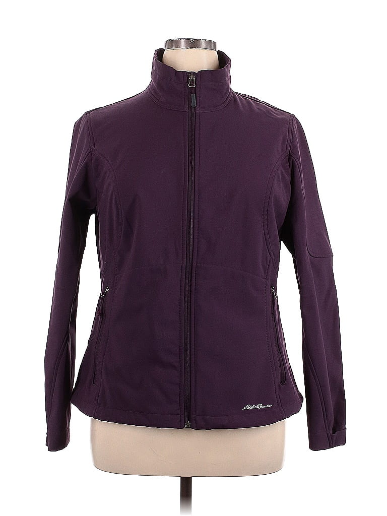 Eddie Bauer 100 Polyester Solid Purple Track Jacket Size XL 60 off