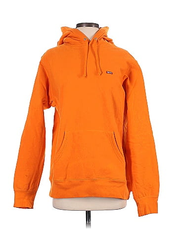 Supreme 100% Cotton Solid Orange Small Box Logo Hooded Sweatshirt