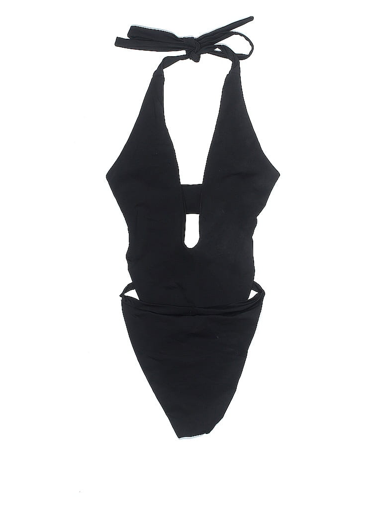Fashion Nova Solid Black One Piece Swimsuit Size M 26 off thredUP