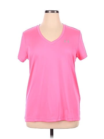 Under Armour 100% Polyester Solid Pink Active T-Shirt Size XL - 50% off