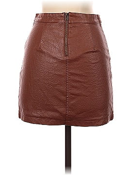 Giorgio Armani Classico Faux Leather Skirt (view 2)