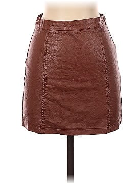 Giorgio Armani Classico Faux Leather Skirt (view 1)