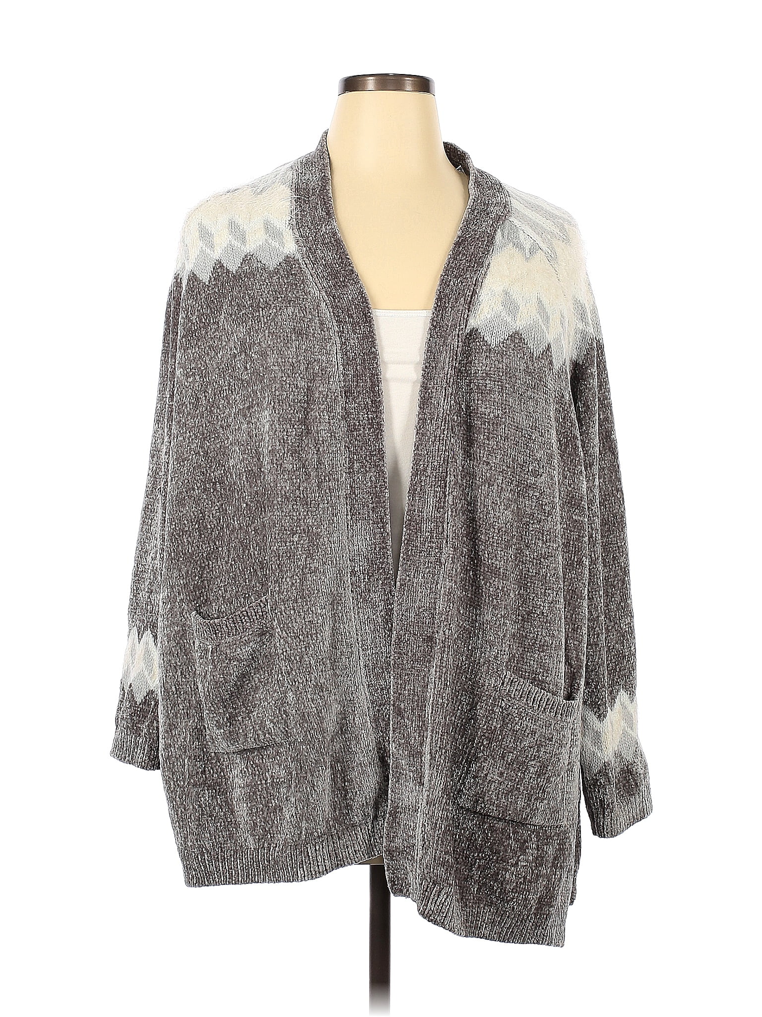 VERVE AMI Women's Color Block Open Front Lightweight Knit Cardigan