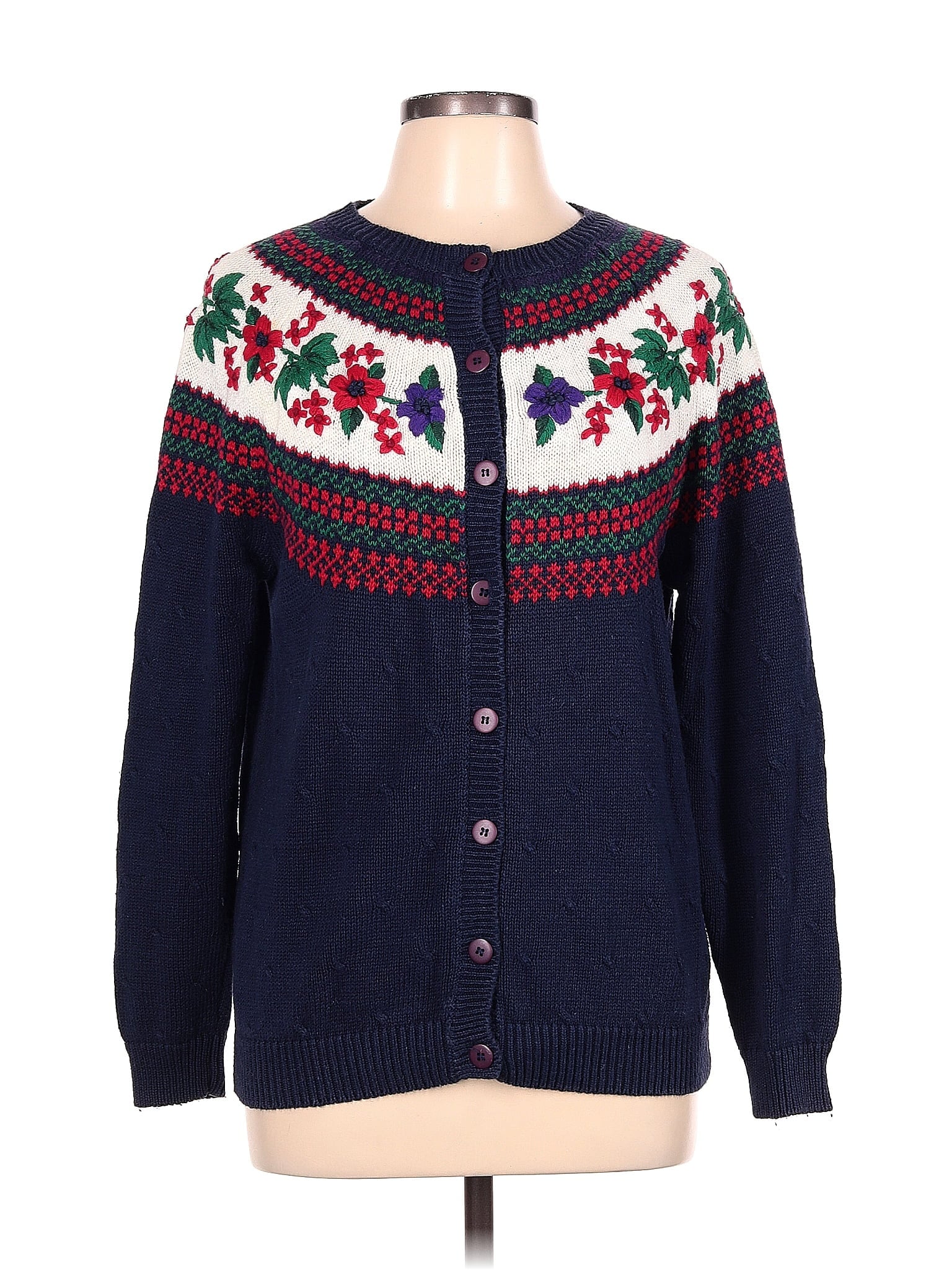 Northern Isles Color Block Navy Blue Cardigan Size L - 60% off | thredUP