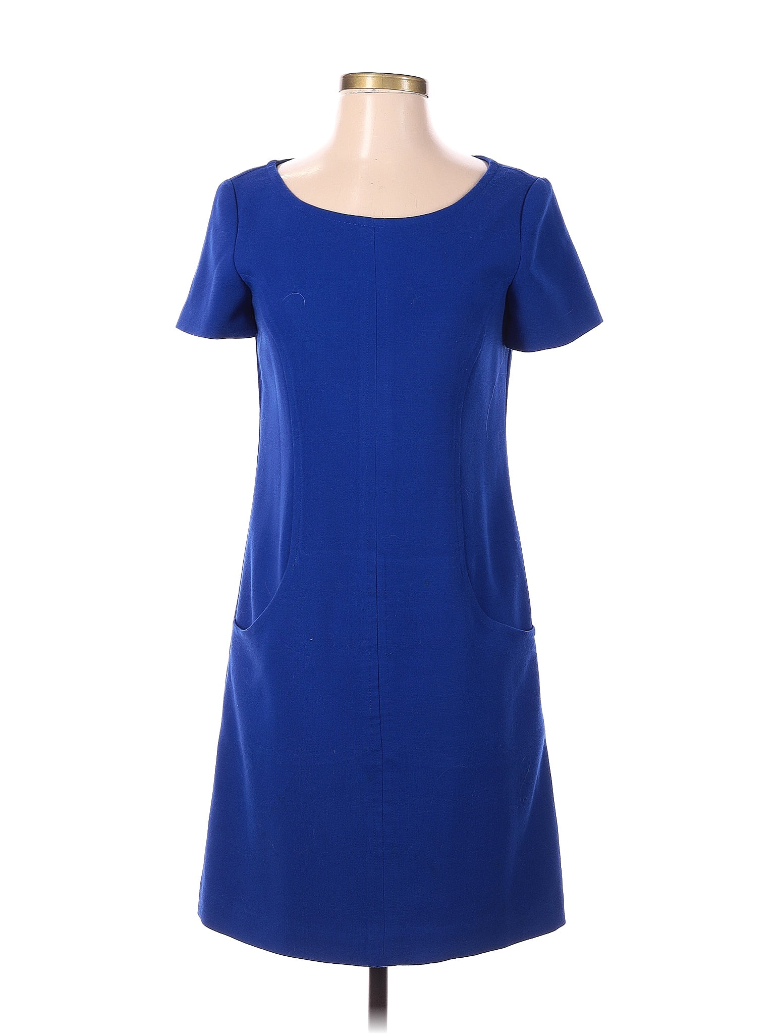 Eliza J Color Block Solid Sapphire Blue Casual Dress Size 4 74 Off