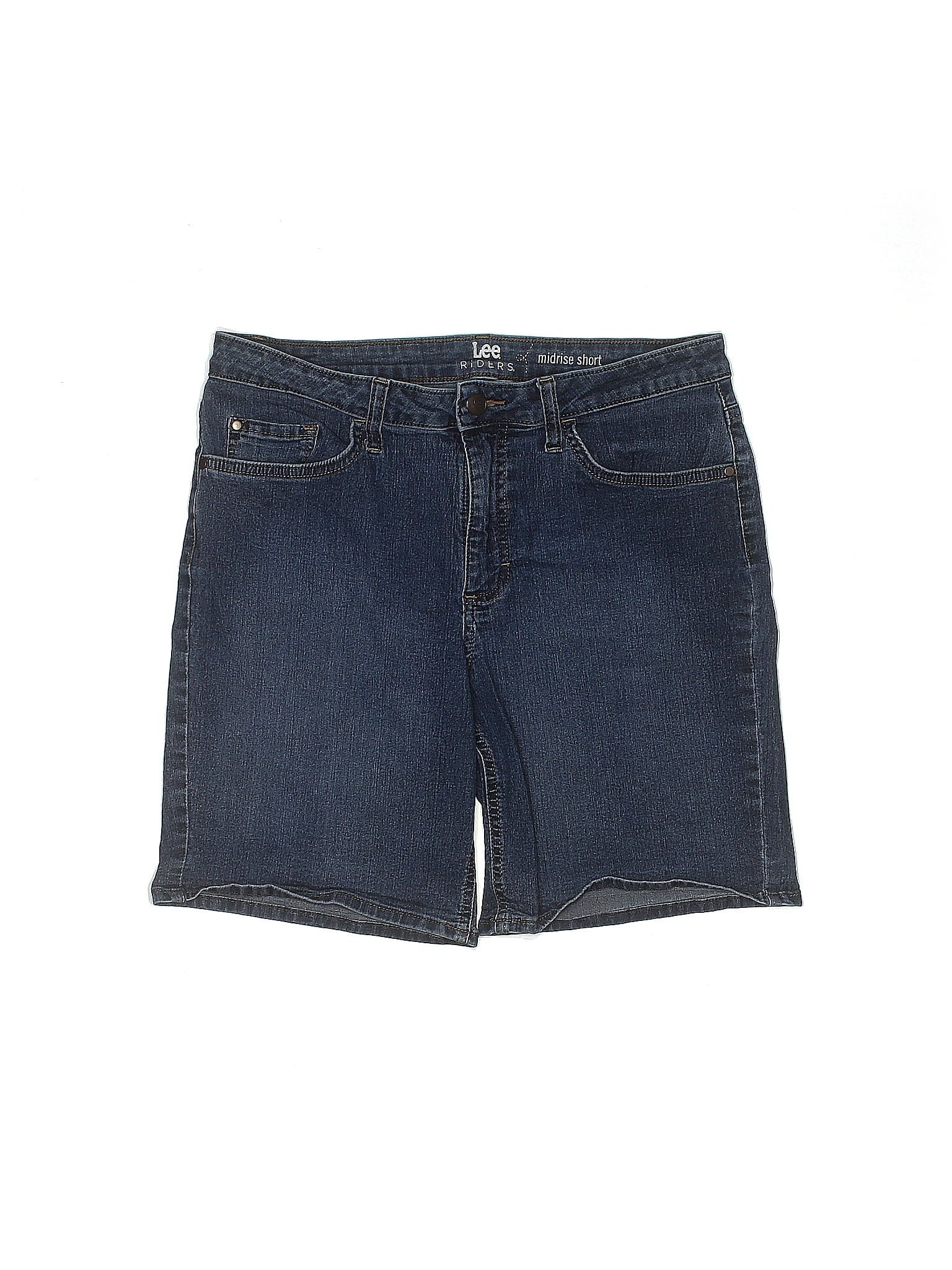 Lee Solid Blue Denim Shorts Size 12 45 off ThredUp