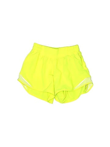 Lululemon Athletica Color Block Solid Yellow Athletic Shorts Size