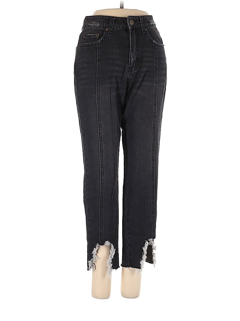 Zow Zow 100% Cotton Houndstooth Plaid Tweed Chevron-herringbone Stripes Black Jeans Size 00 - photo 1